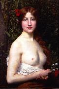 Jules Joseph Lefebvre Half Length Demi Nude painting